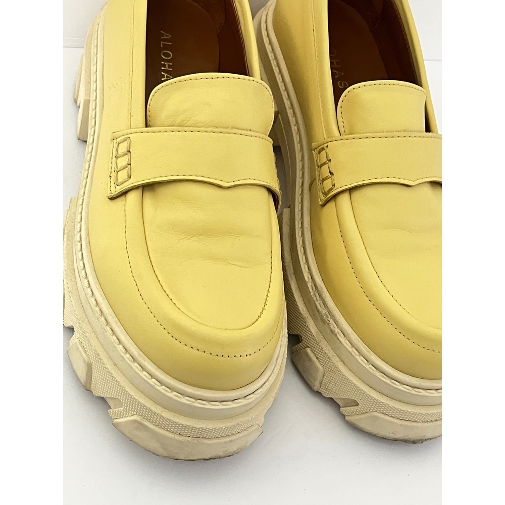 Alohas Trailblazer Leather Chunky Loafers in Mellow Yellow Size EU 39 US 8.5 - Picture 3 of 8